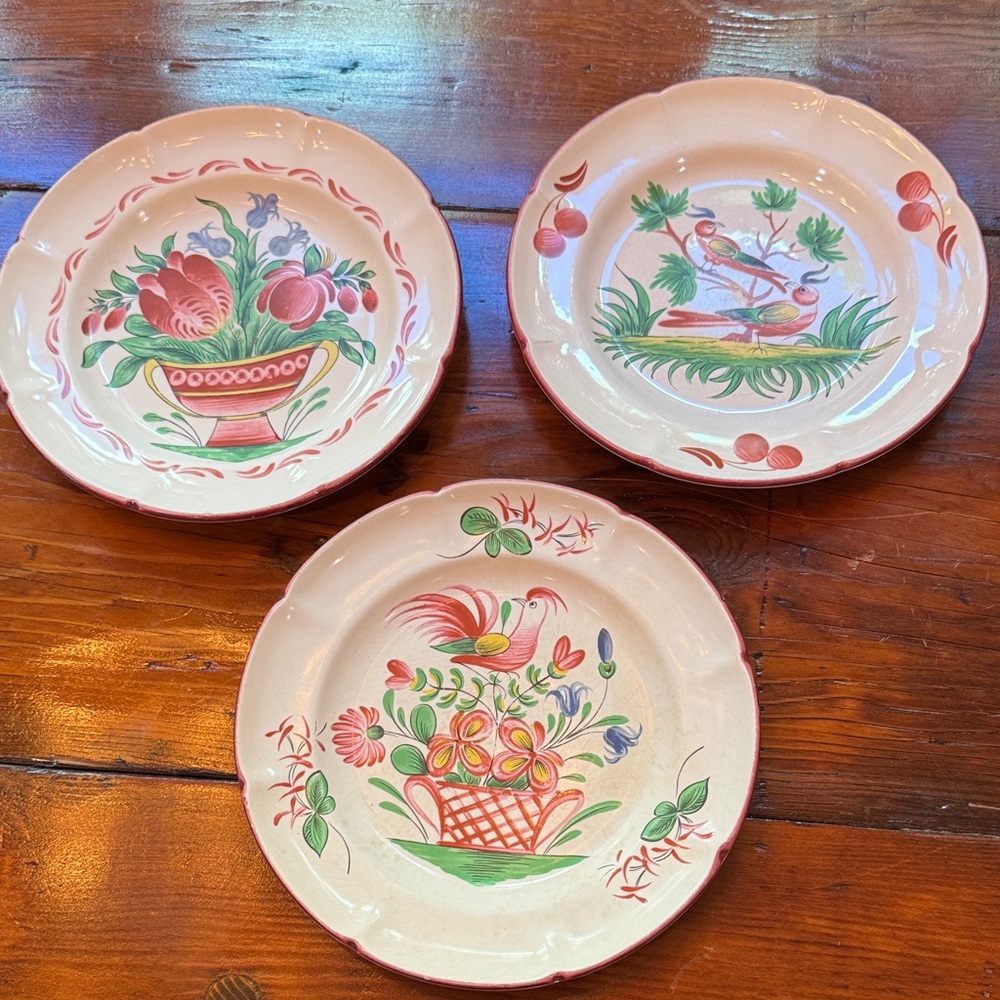 Lot of 3 Saint Clement earthenware plates (price of 3)